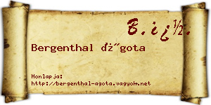 Bergenthal Ágota névjegykártya